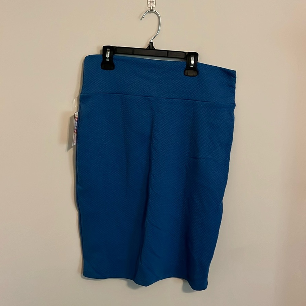 L Solid Blue LuLaRoe Cassie Skirt